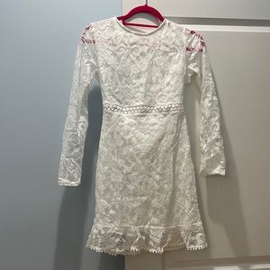 White open back, small, never worn, lace dress.